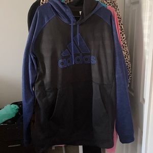 Adidas hoodie black and blue